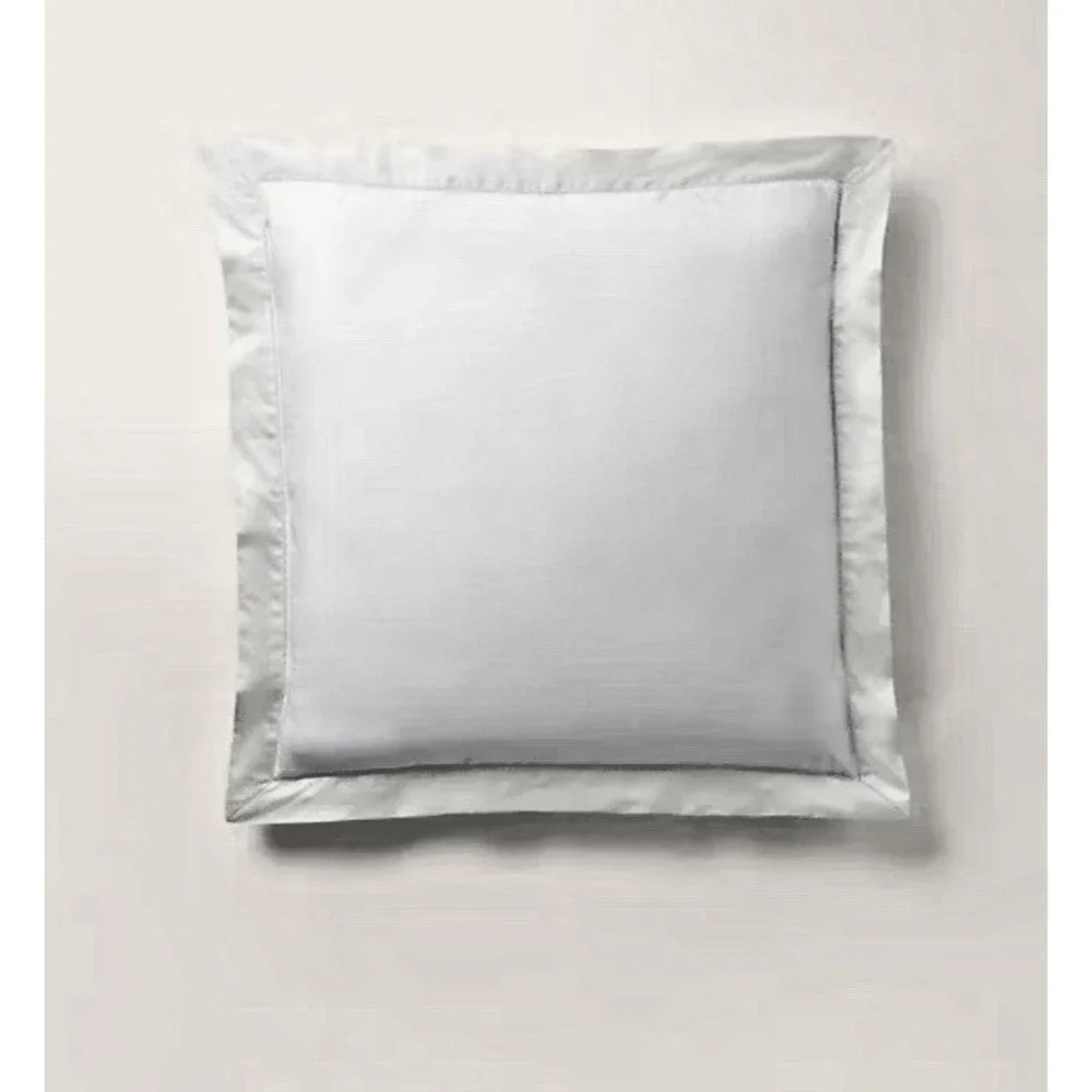 Ralph Lauren Organic Cotton Sateen Border European Sham‎ Parchment White $185